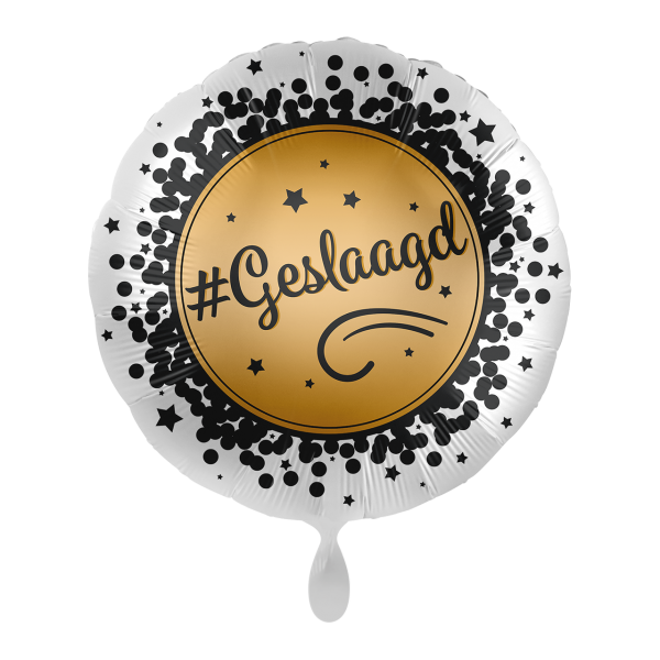 Folieballon "#Geslaagd" gevuld met helium