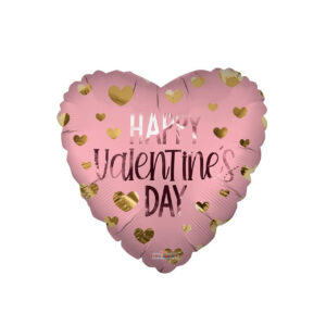 Folieballon hart Happy Valentine's day gevuld met helium 45cm